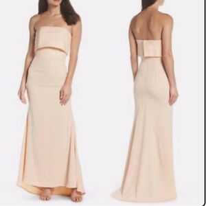 Strapless Peach JARLO Gown
